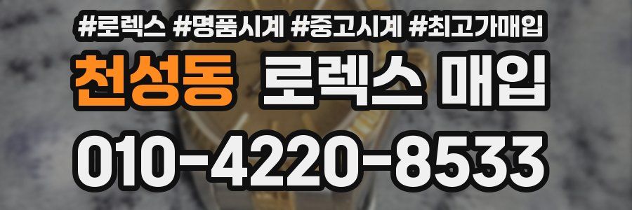 천성동 로렉스 매입