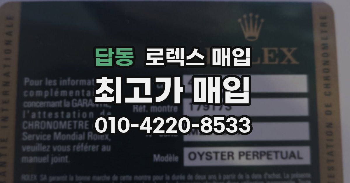 답동 로렉스 매입