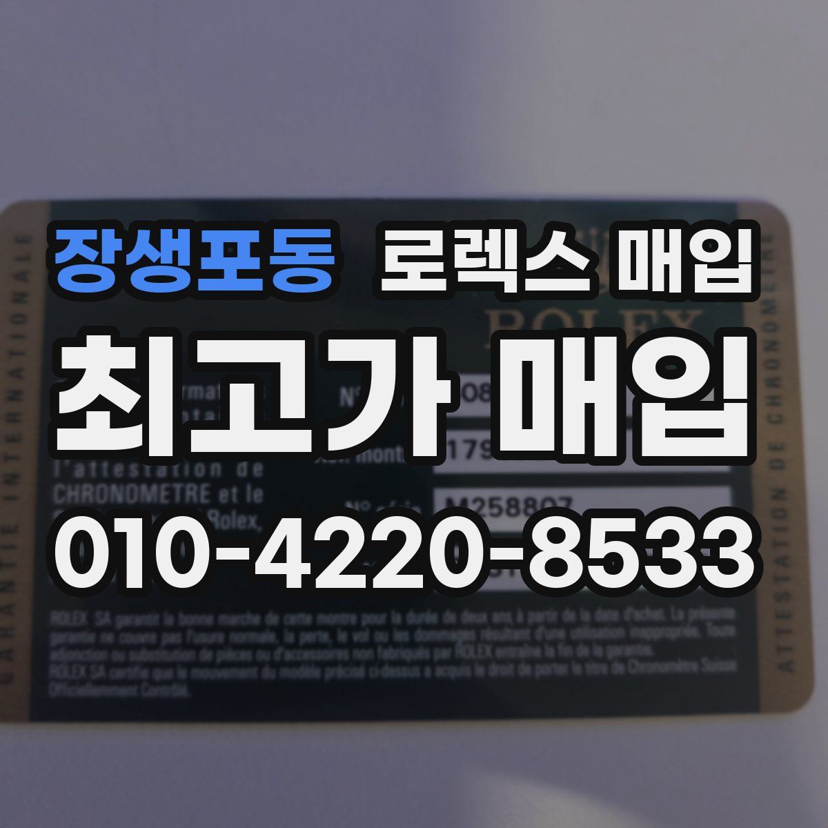 장생포동 로렉스 매입
