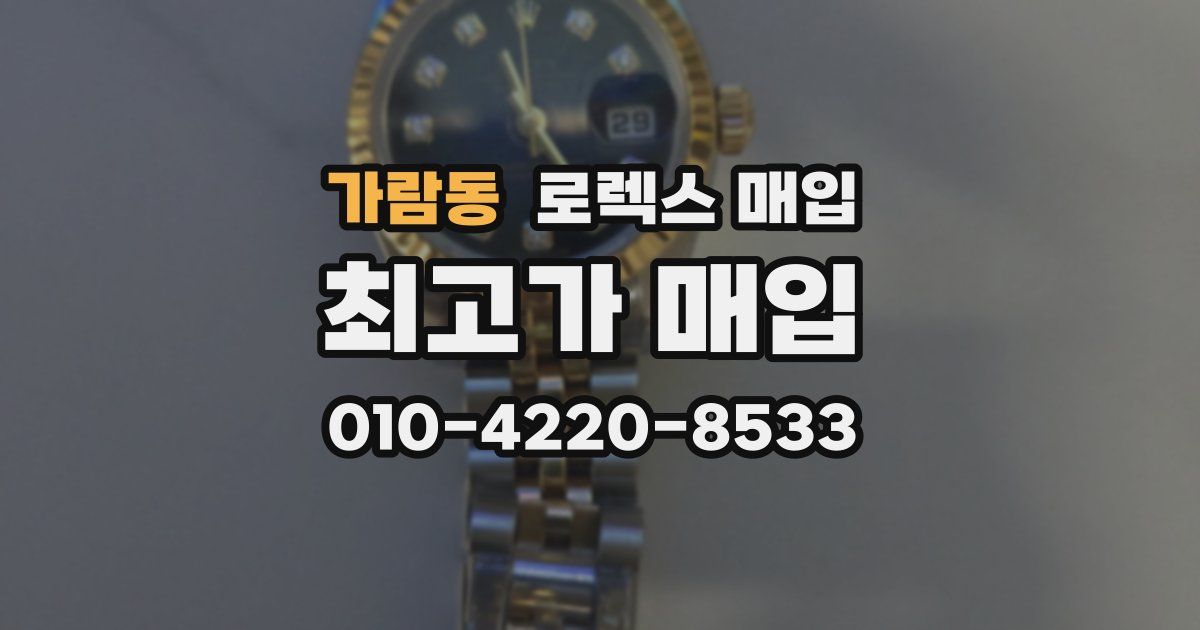 가람동 로렉스 매입