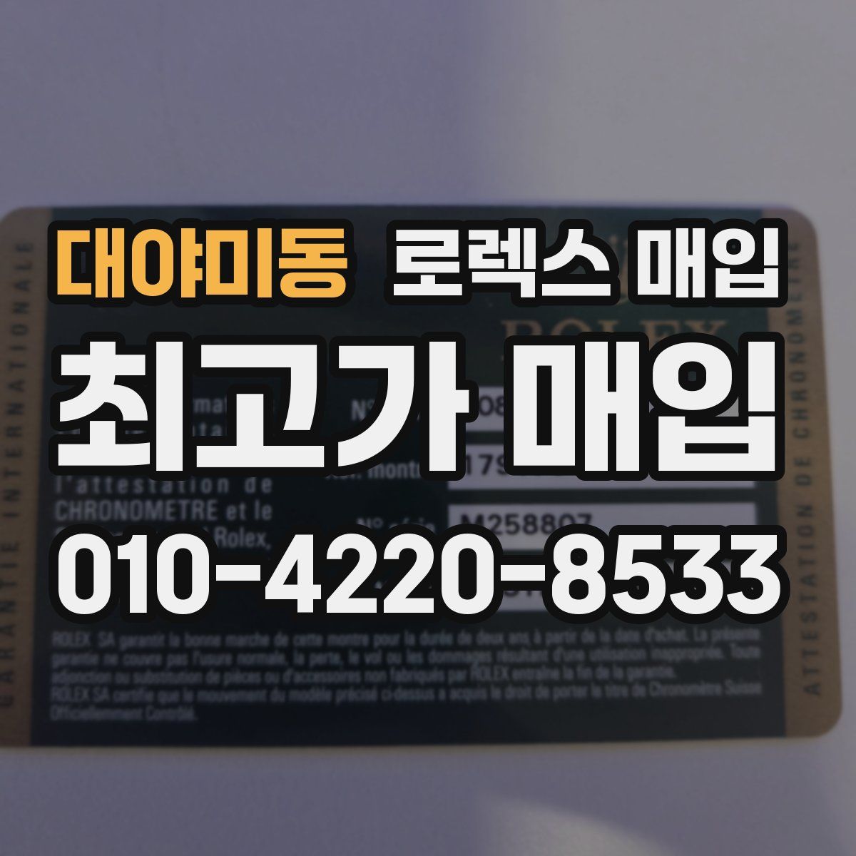 대야미동 로렉스 매입