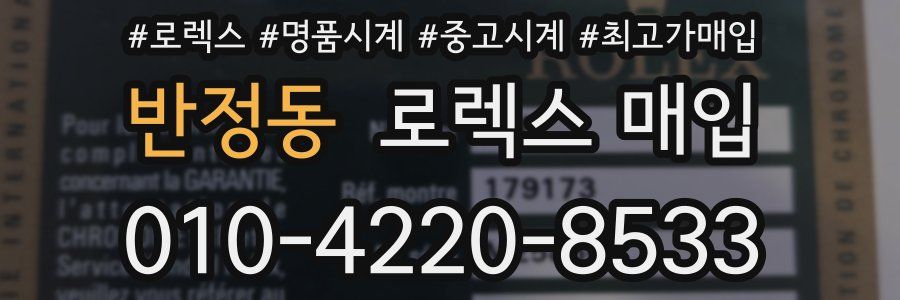 반정동 로렉스 매입