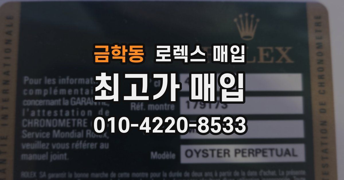 금학동 로렉스 매입