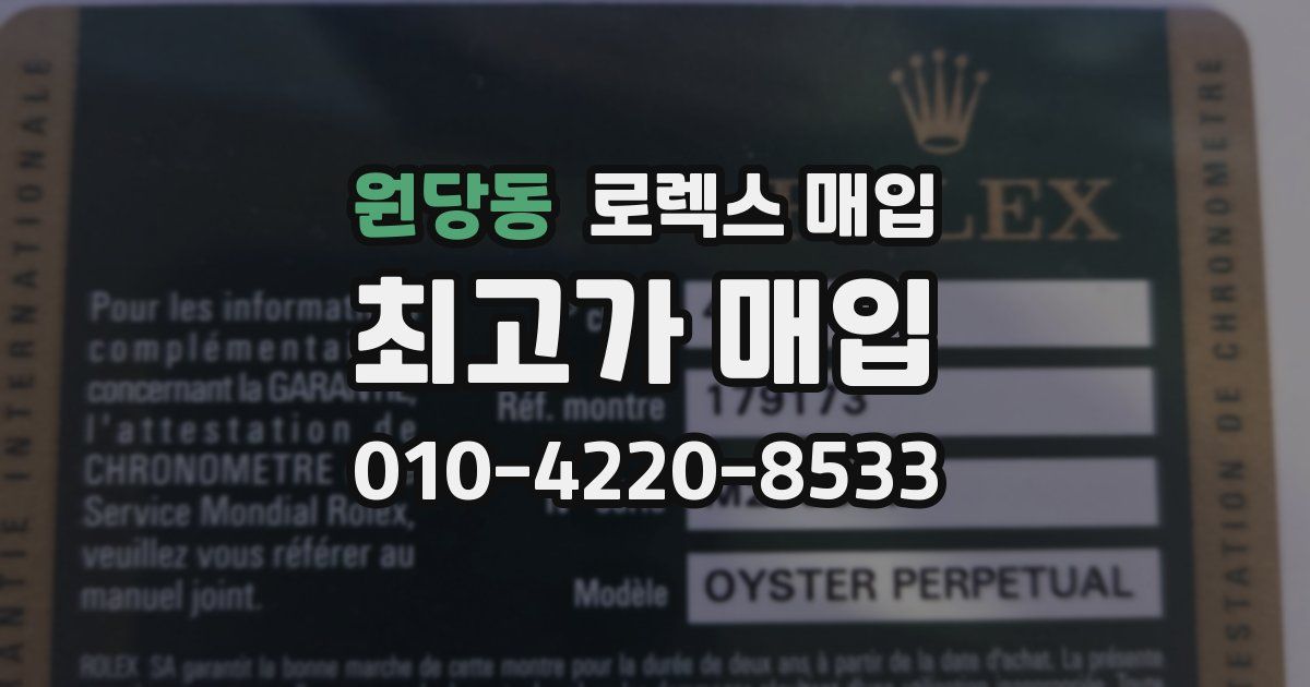 원당동 로렉스 매입