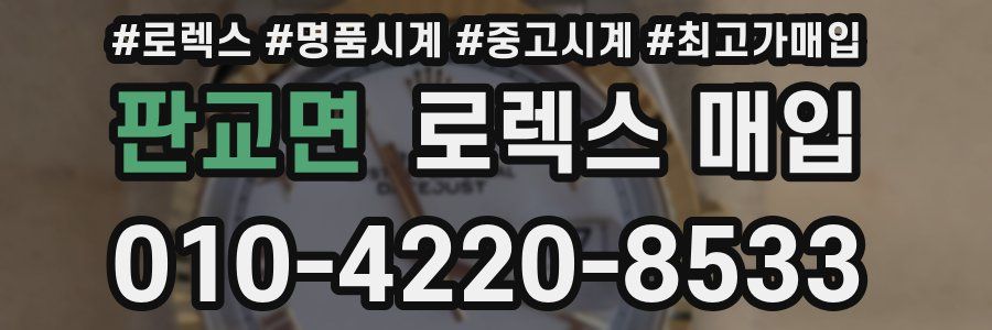 판교면 로렉스 매입