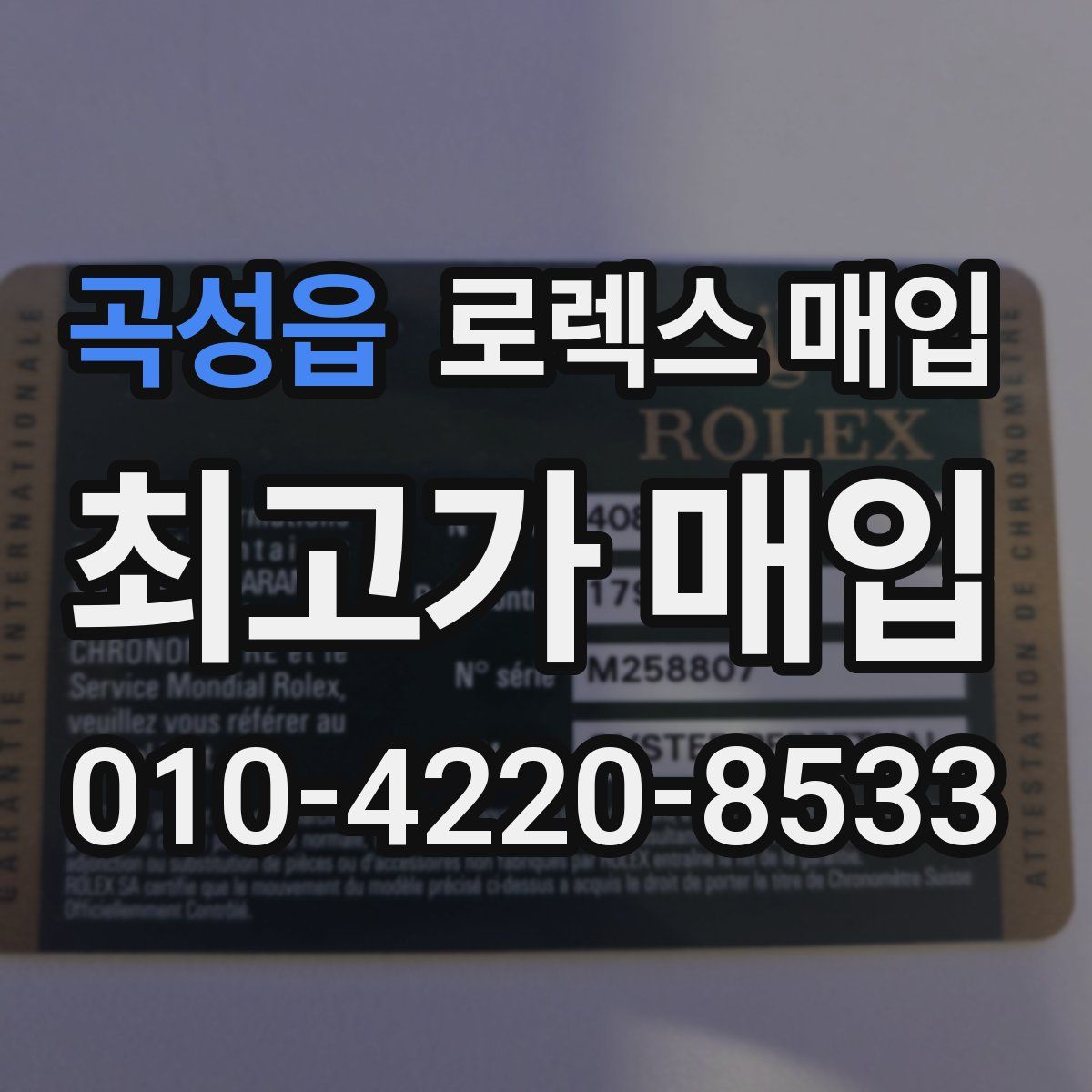 곡성읍 로렉스 매입