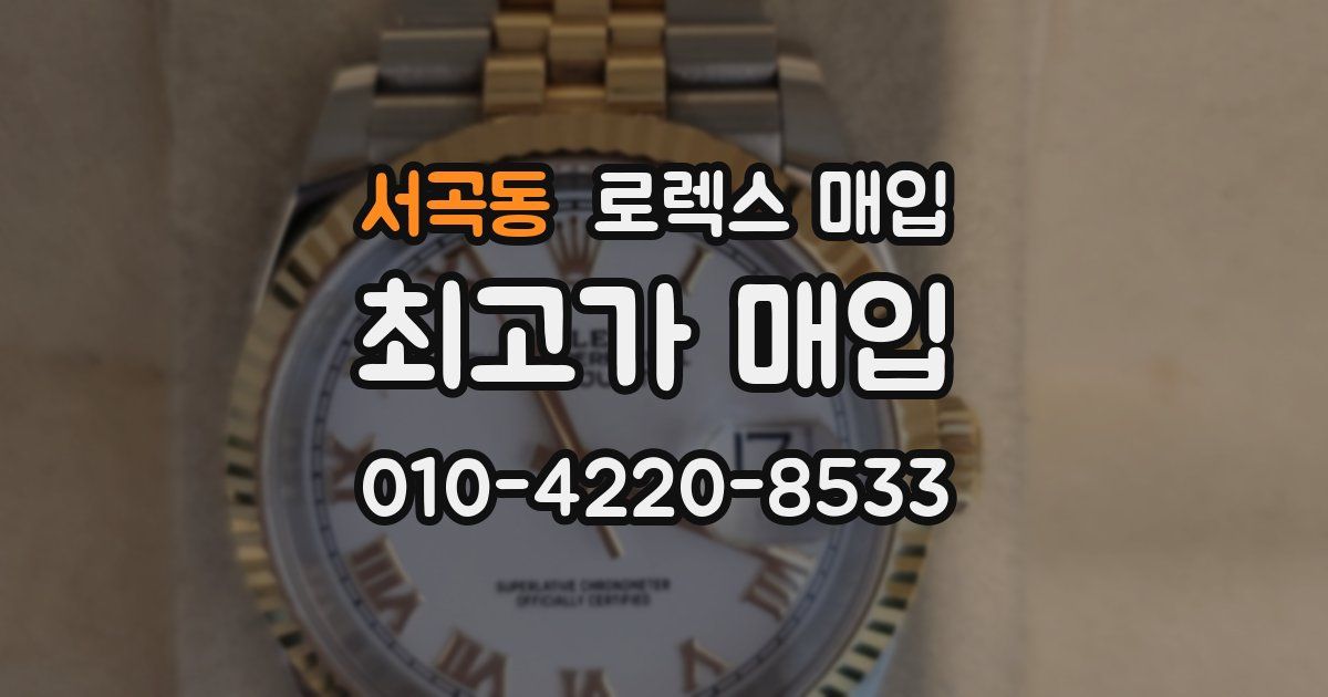 서곡동 로렉스 매입