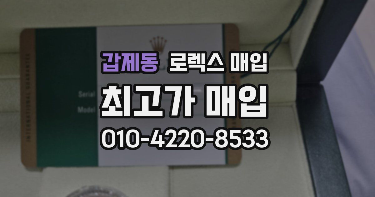 갑제동 로렉스 매입