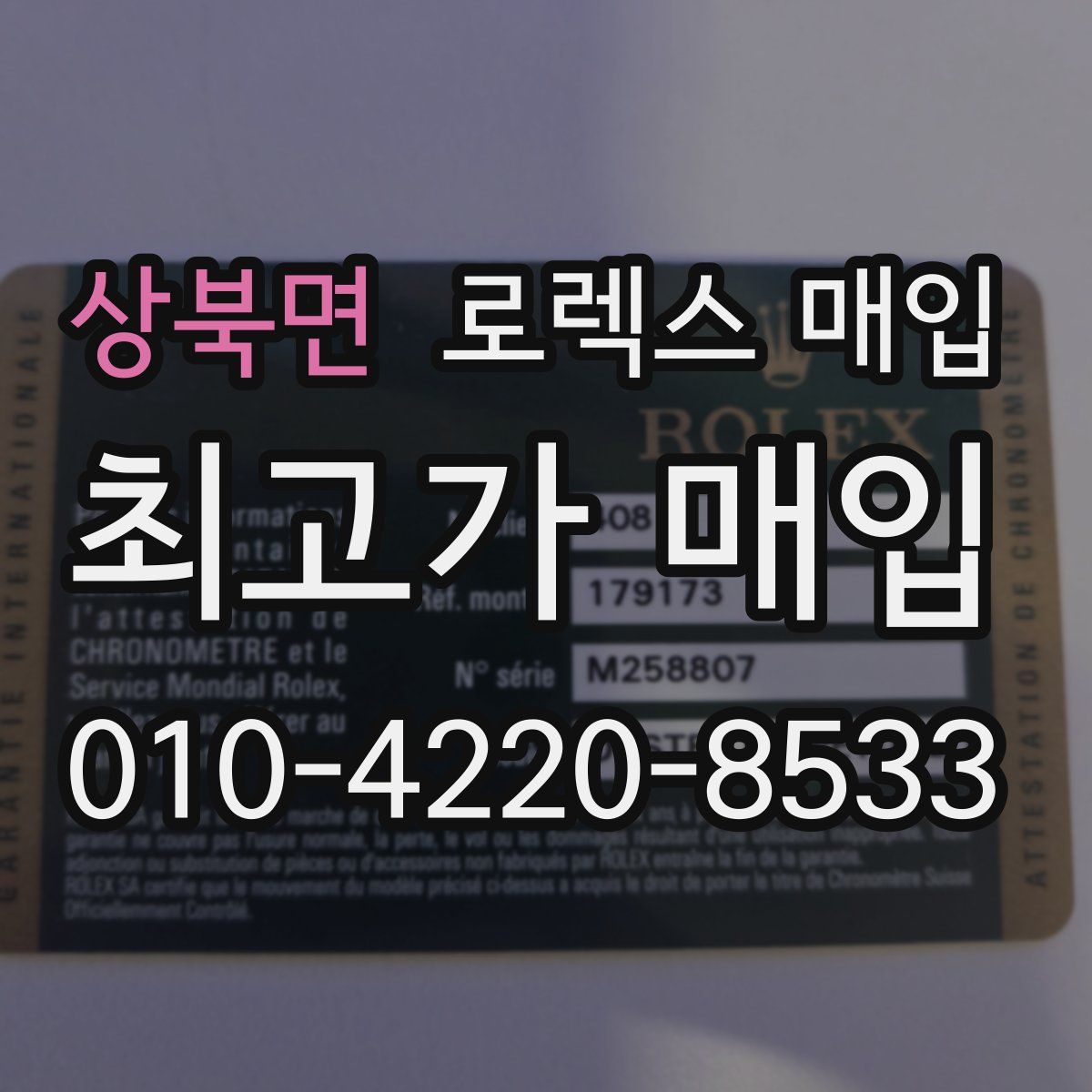 상북면 로렉스 매입