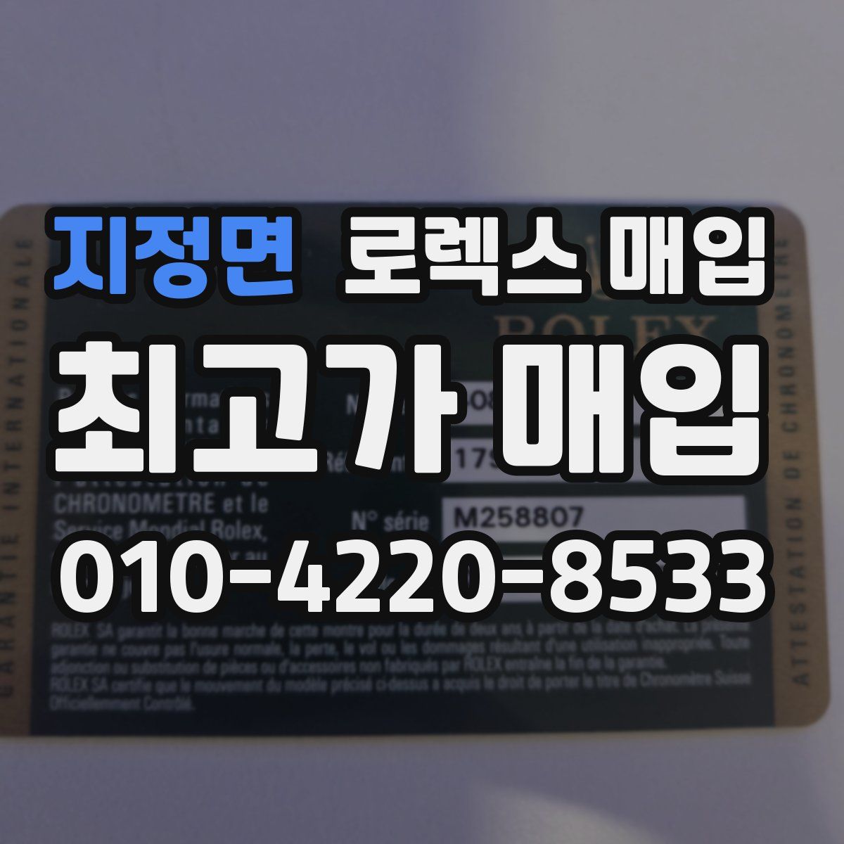 지정면 로렉스 매입