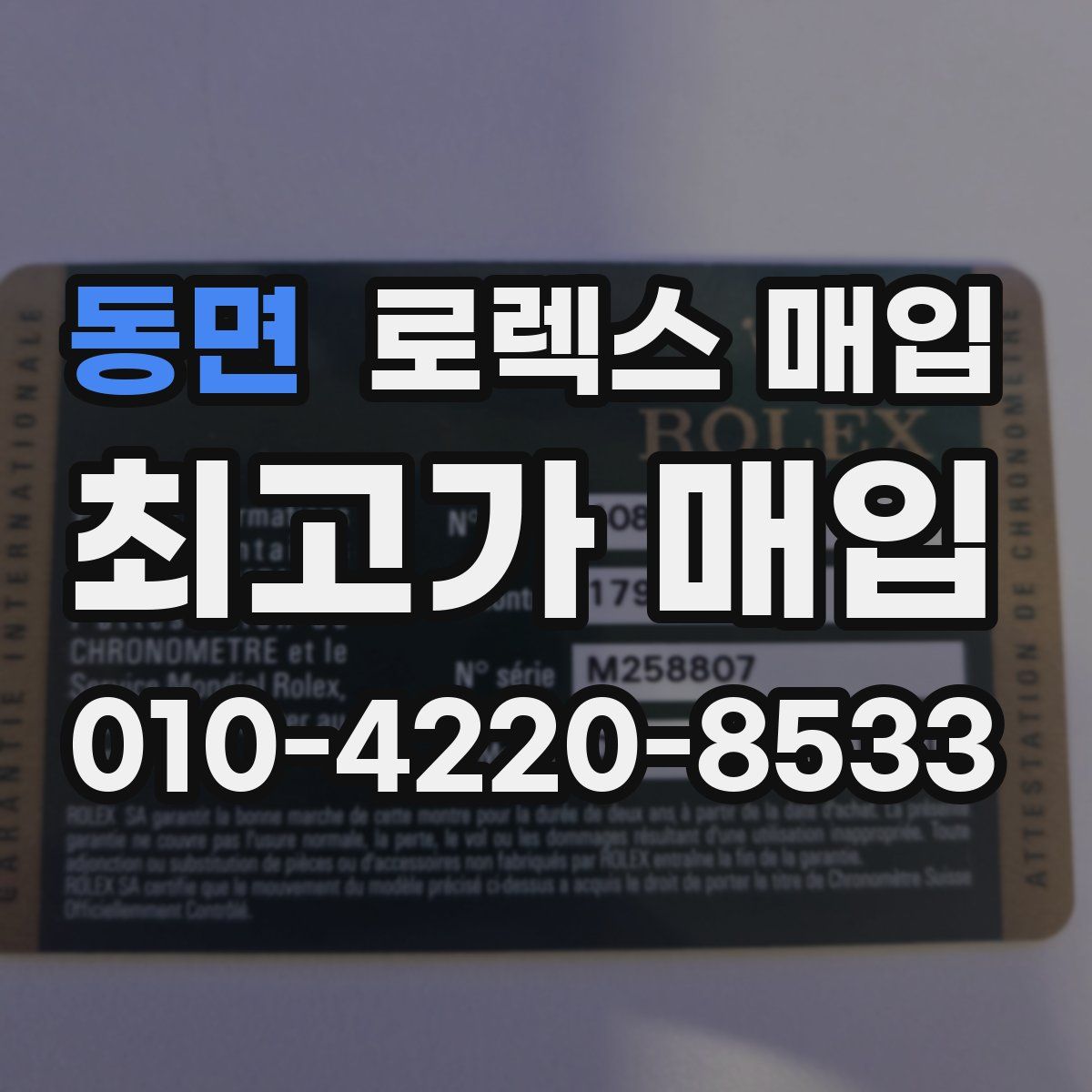 동면 로렉스 매입