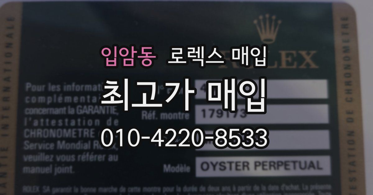 입암동 로렉스 매입