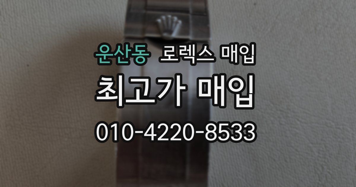 운산동 로렉스 매입