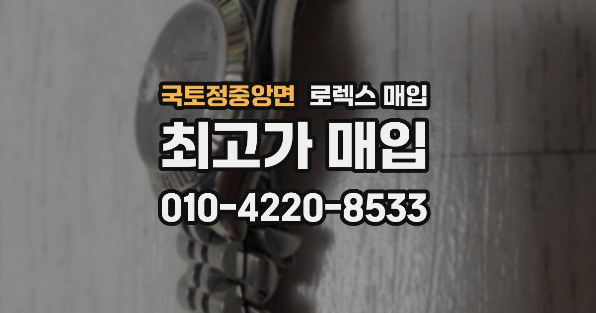 국토정중앙면 로렉스 매입