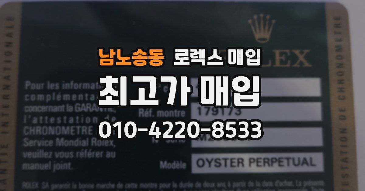 남노송동 로렉스 매입