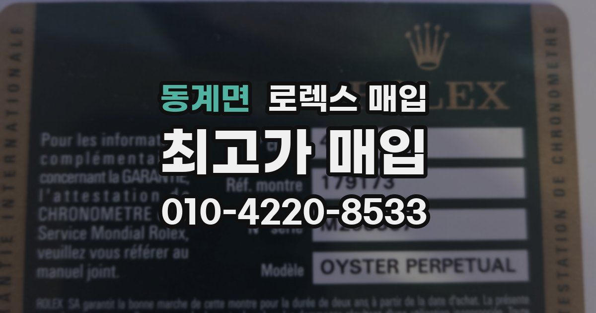 동계면 로렉스 매입