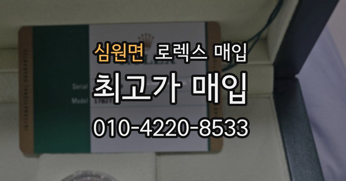 심원면 로렉스 매입