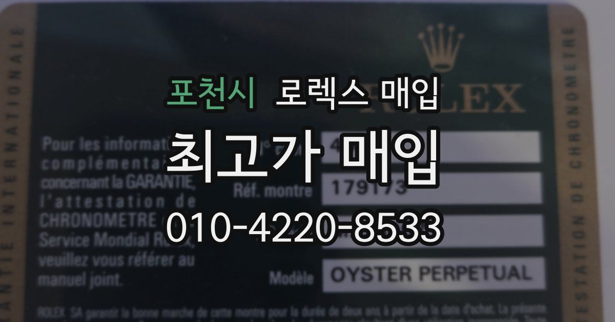 포천시 로렉스 매입