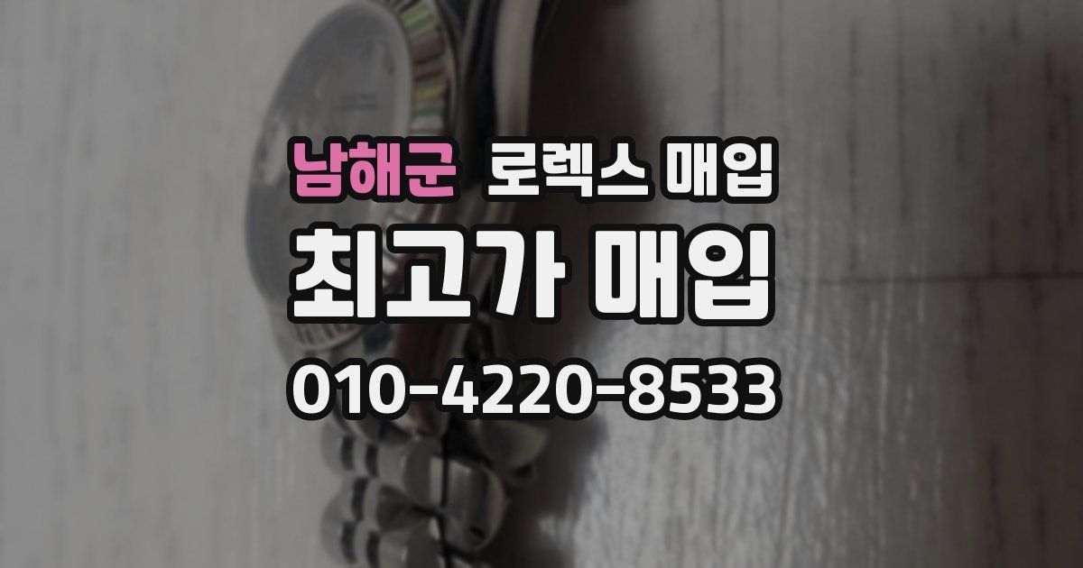 남해군 로렉스 매입