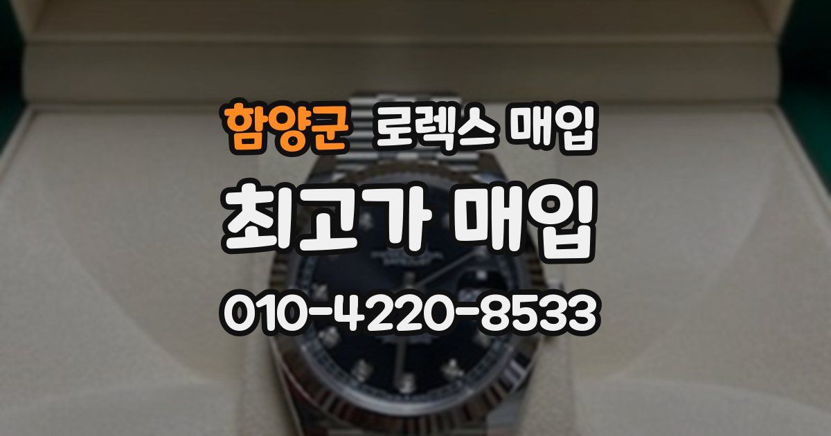 함양군 로렉스 매입