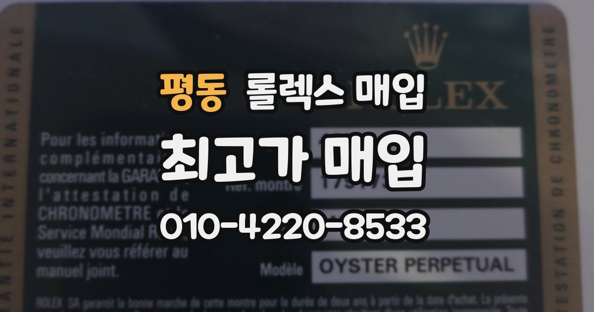 평동 롤렉스 매입