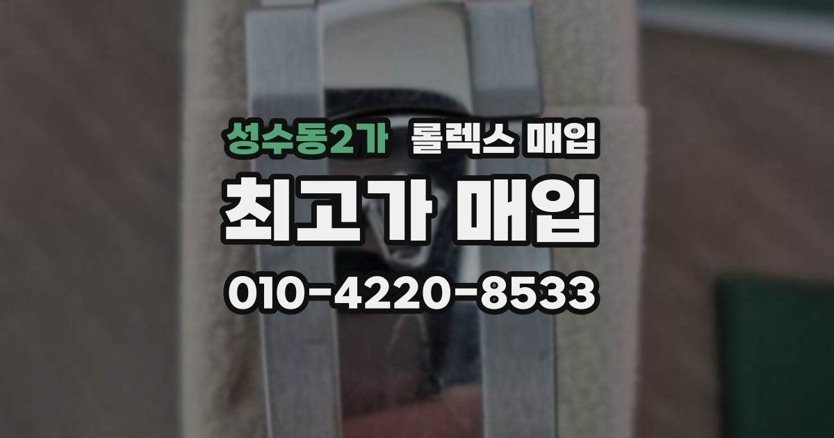 성수동2가 롤렉스 매입