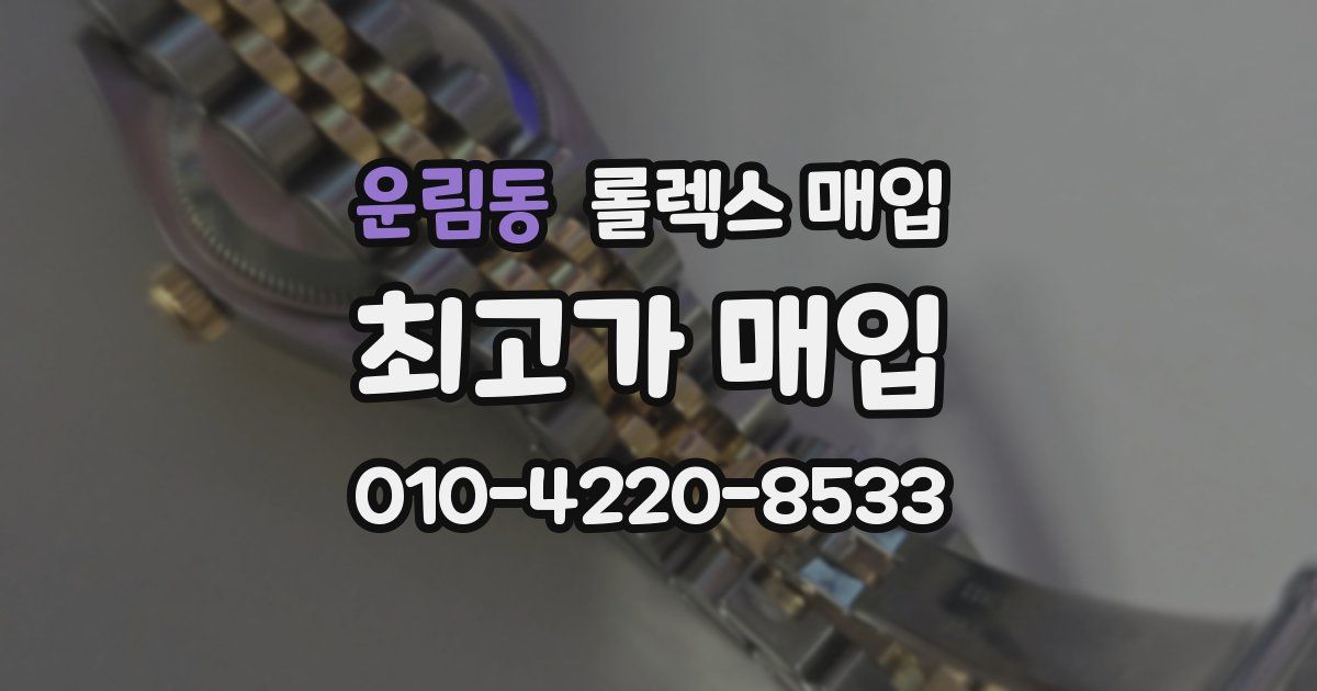 운림동 롤렉스 매입