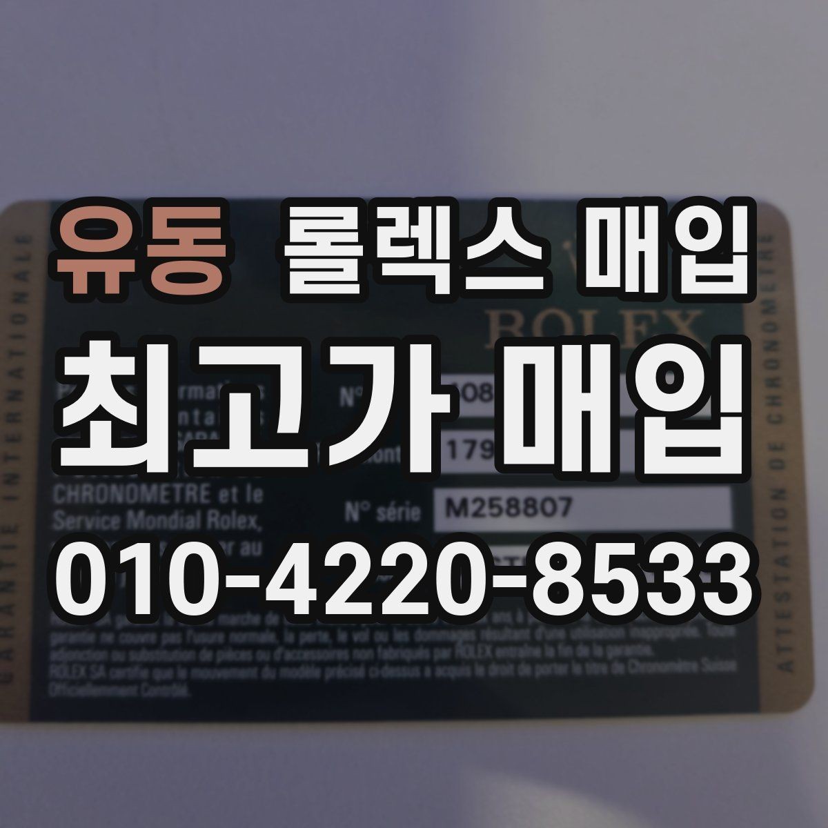 유동 롤렉스 매입 데이데이 금통 감정의 핵심