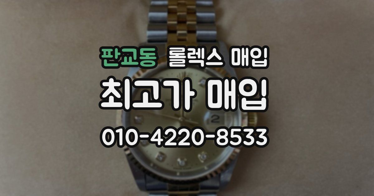 판교동 롤렉스 매입