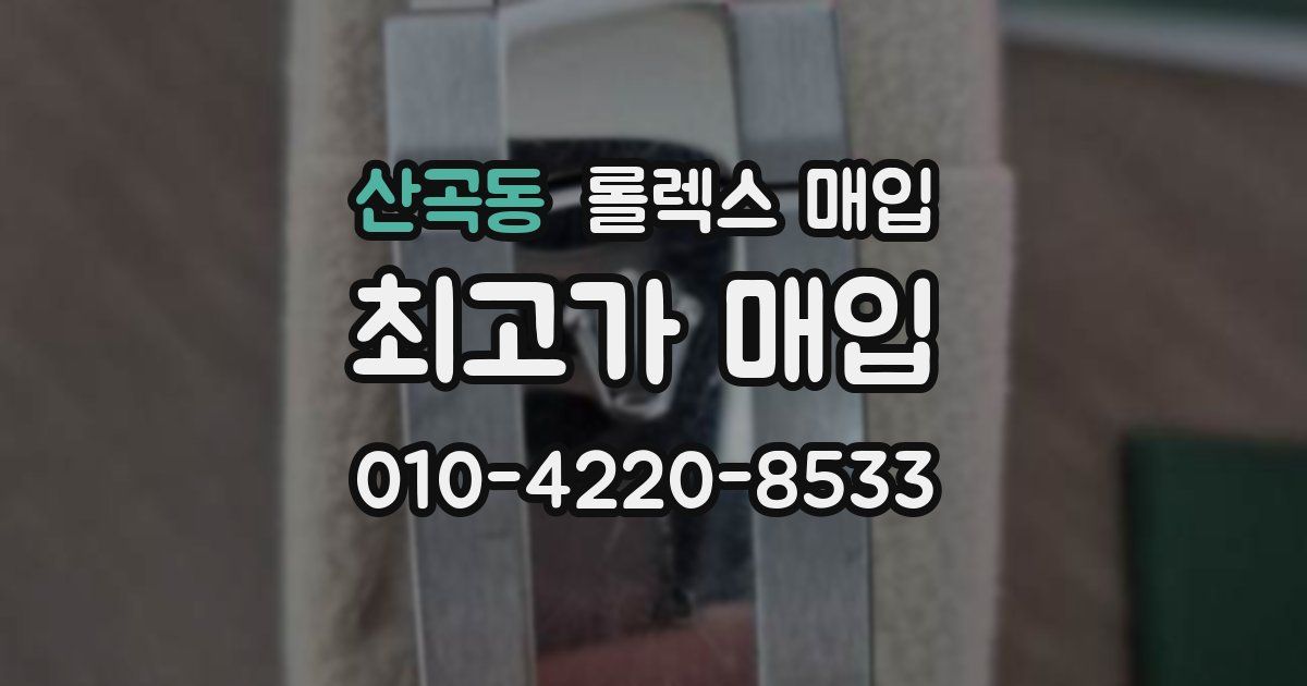 산곡동 롤렉스 매입