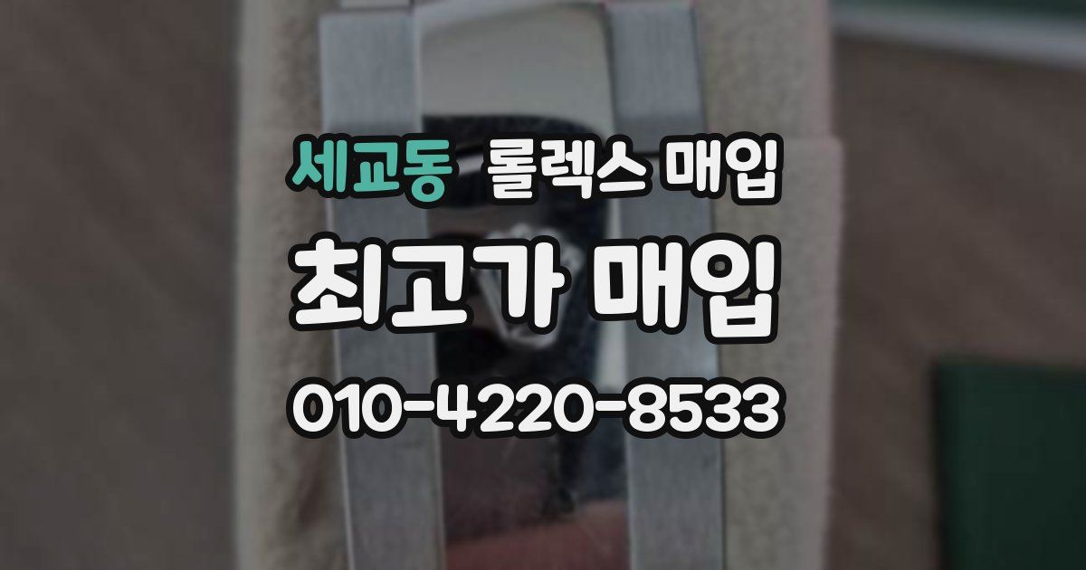 세교동 롤렉스 매입