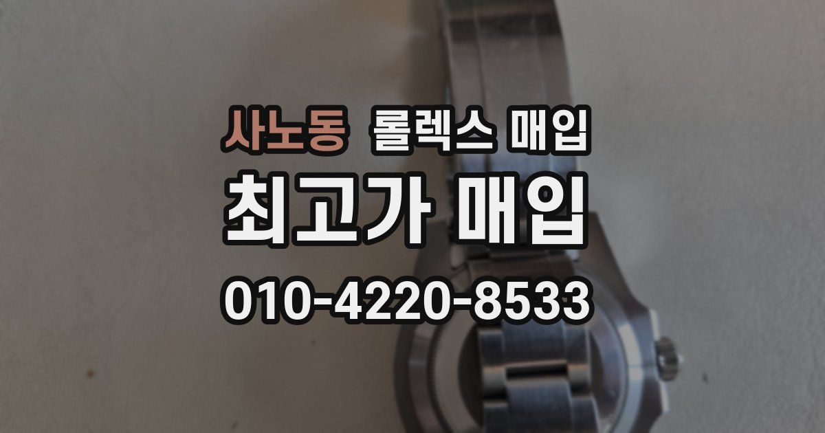 사노동 롤렉스 매입
