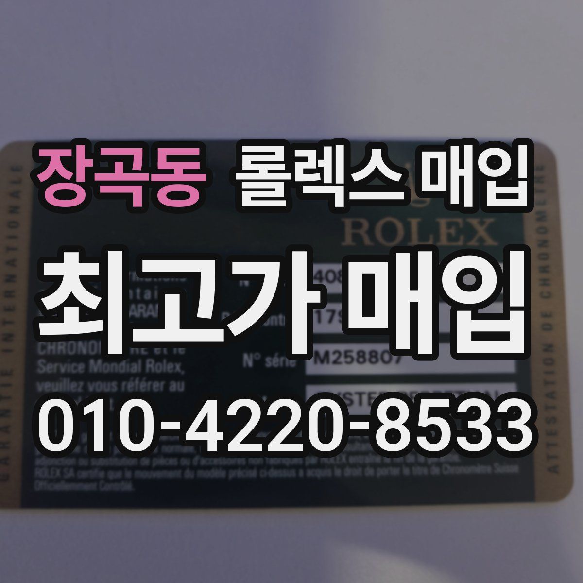 장곡동 롤렉스 매입