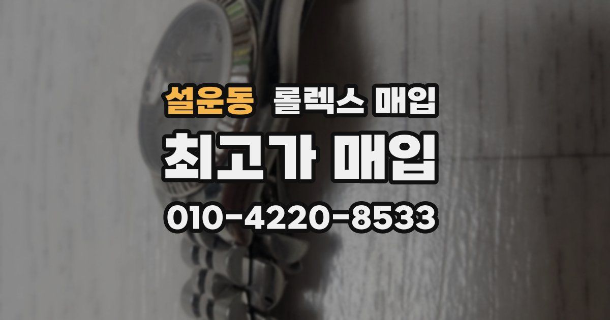 설운동 롤렉스 매입
