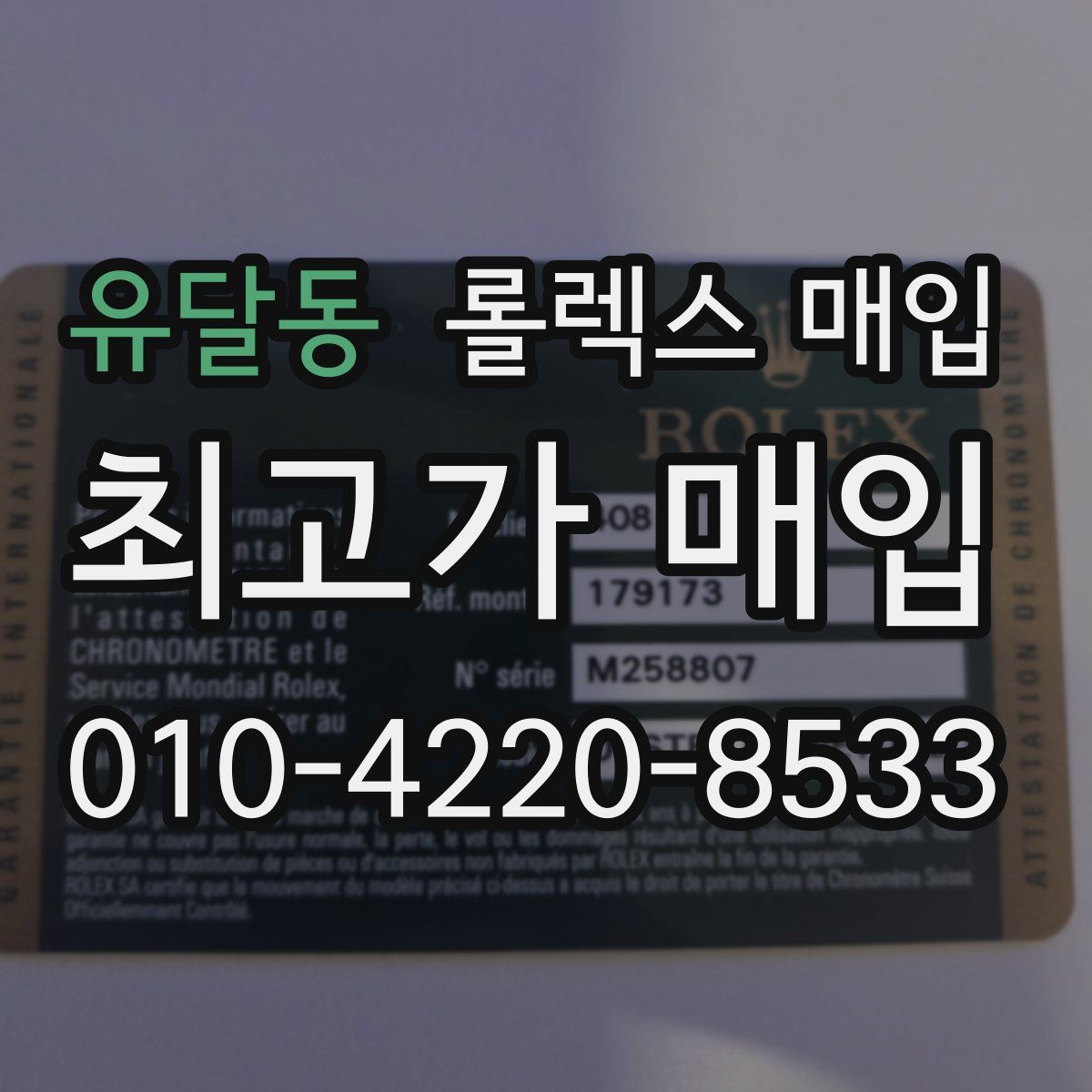 유달동 롤렉스 매입