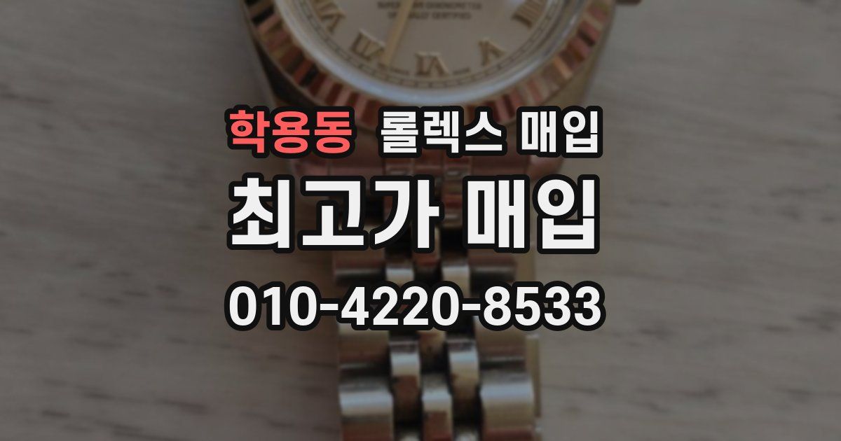 학용동 롤렉스 매입
