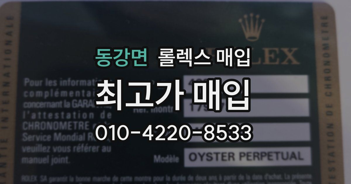 동강면 롤렉스 매입