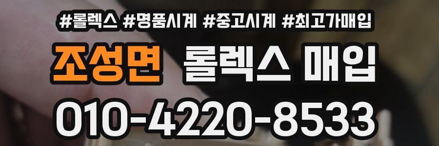 조성면 롤렉스 매입