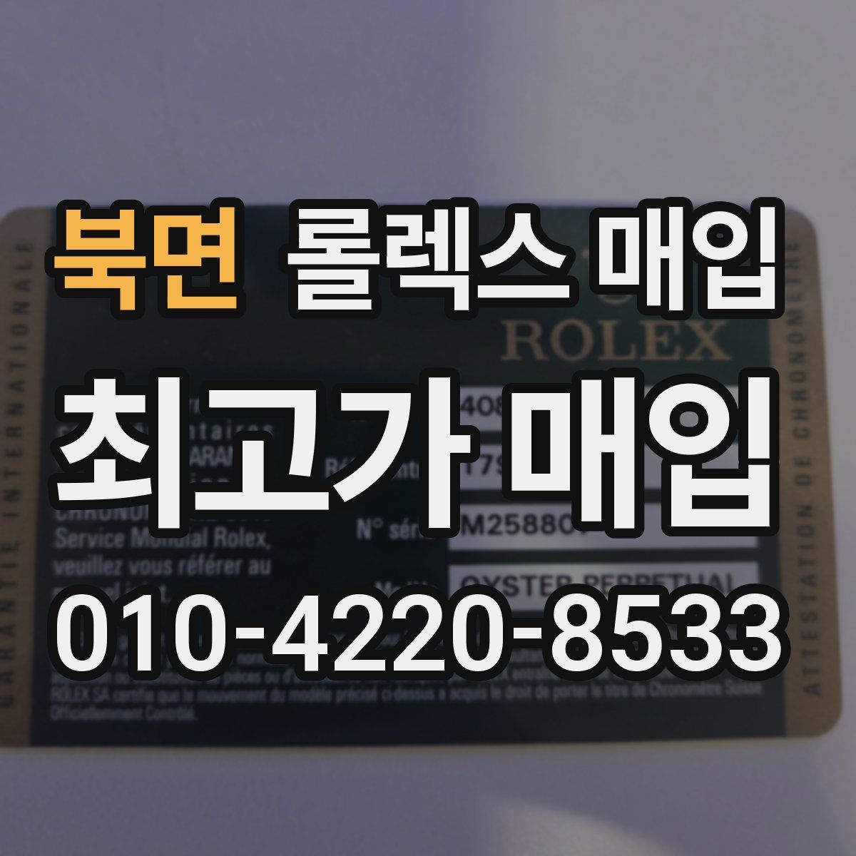 북면 롤렉스 매입