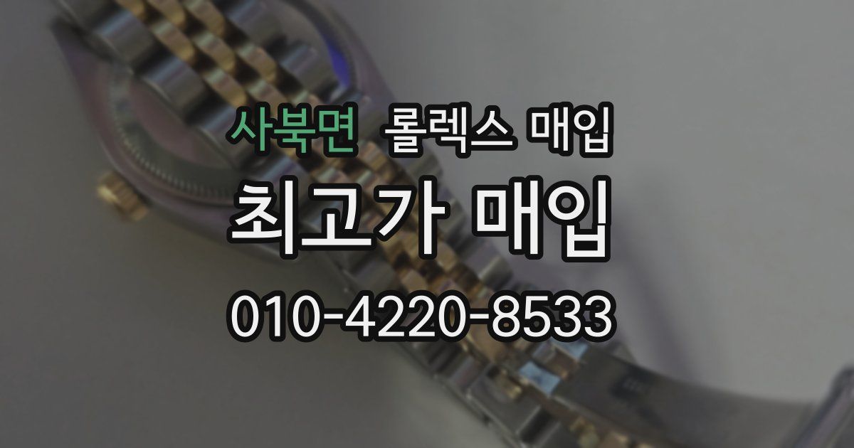 사북면 롤렉스 매입