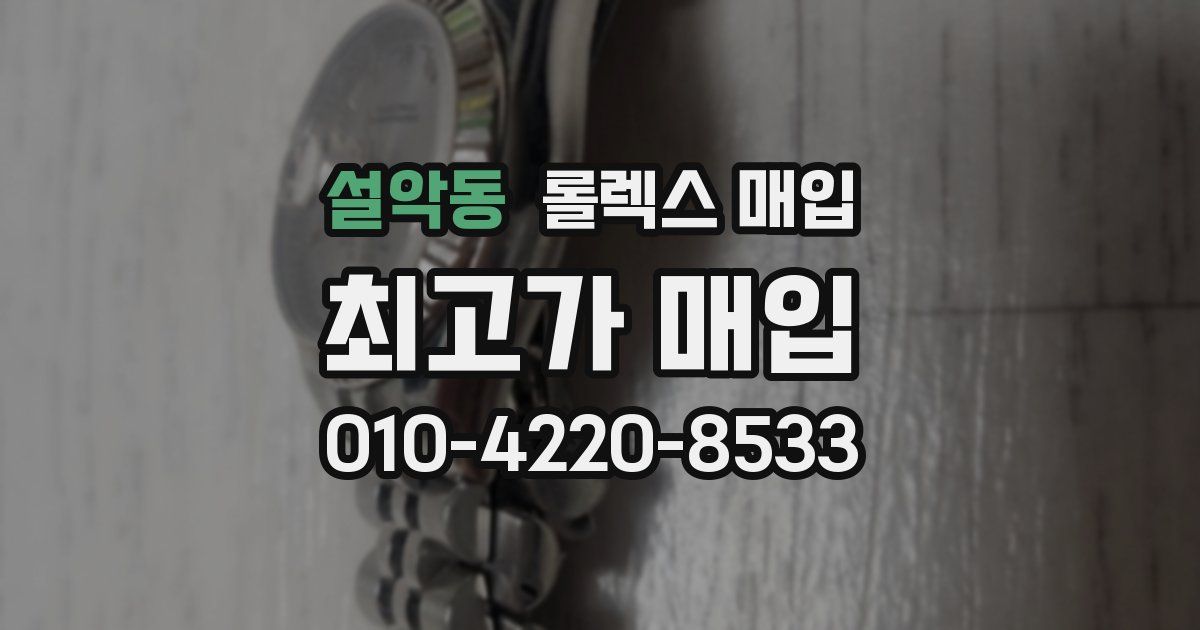 설악동 롤렉스 매입
