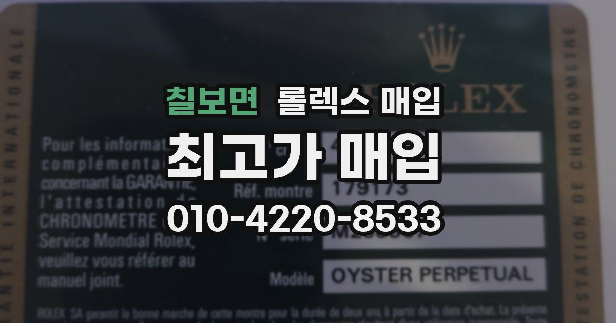 칠보면 롤렉스 매입