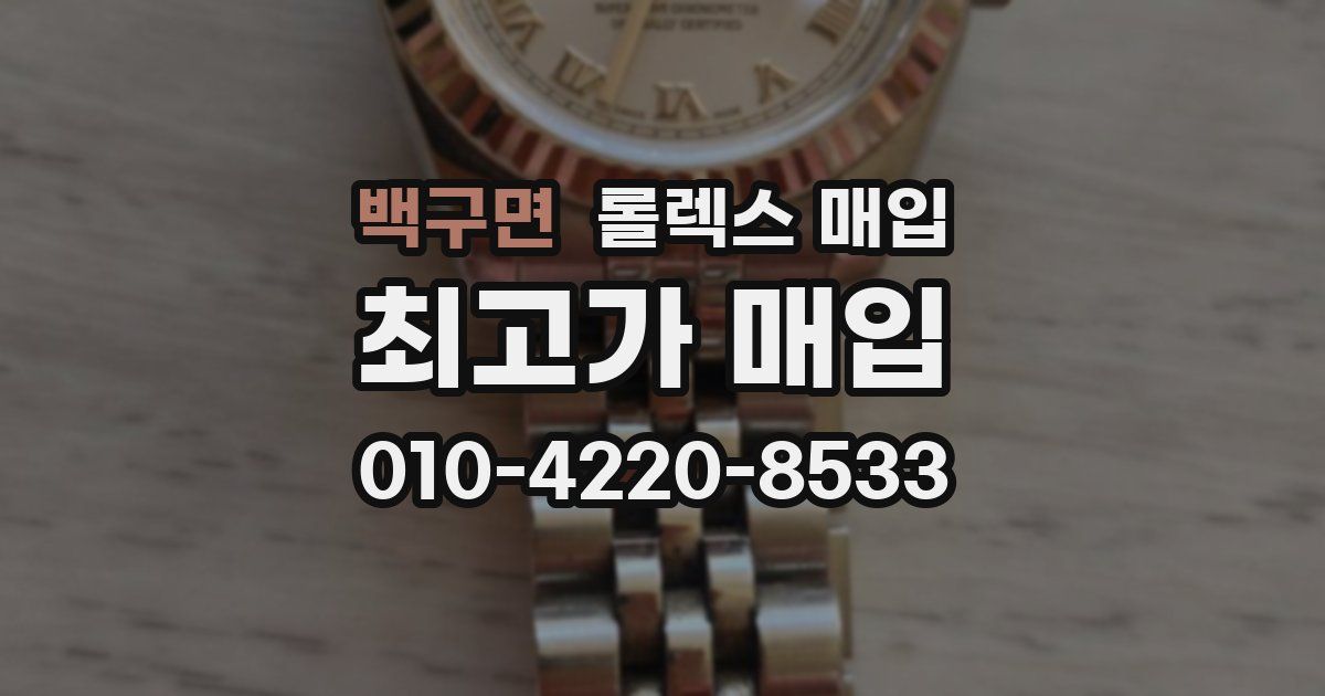 백구면 롤렉스 매입