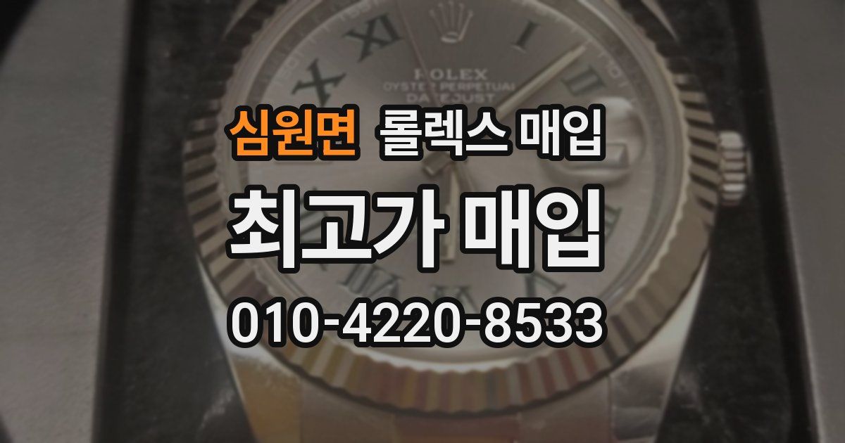 심원면 롤렉스 매입