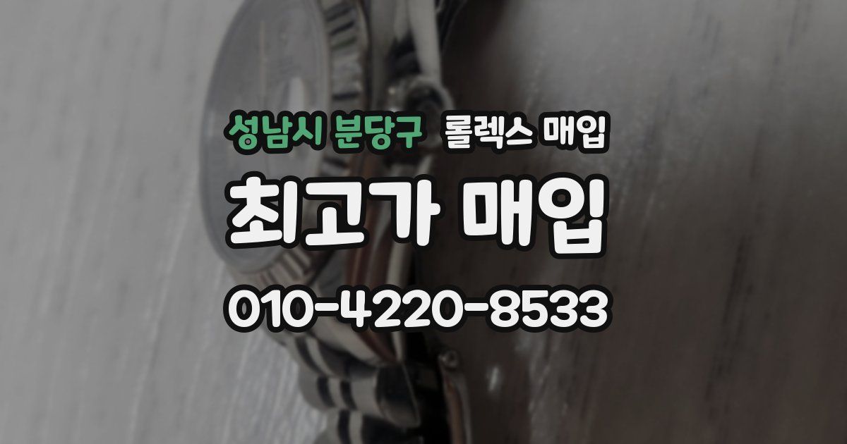 성남시 분당구 롤렉스 매입