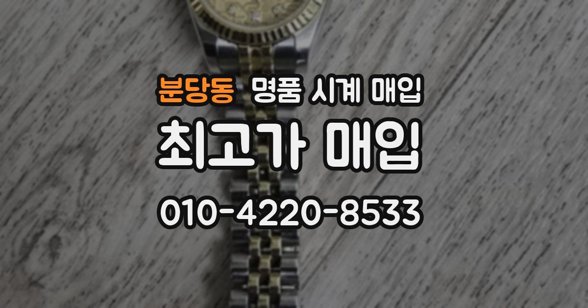 분당동 명품 시계 매입