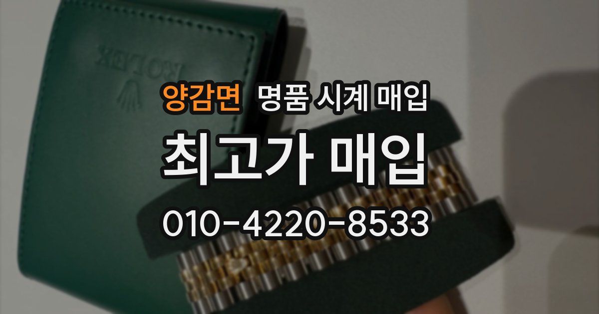 양감면 명품 시계 매입