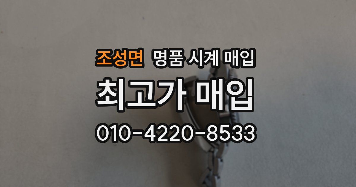 조성면 명품 시계 매입