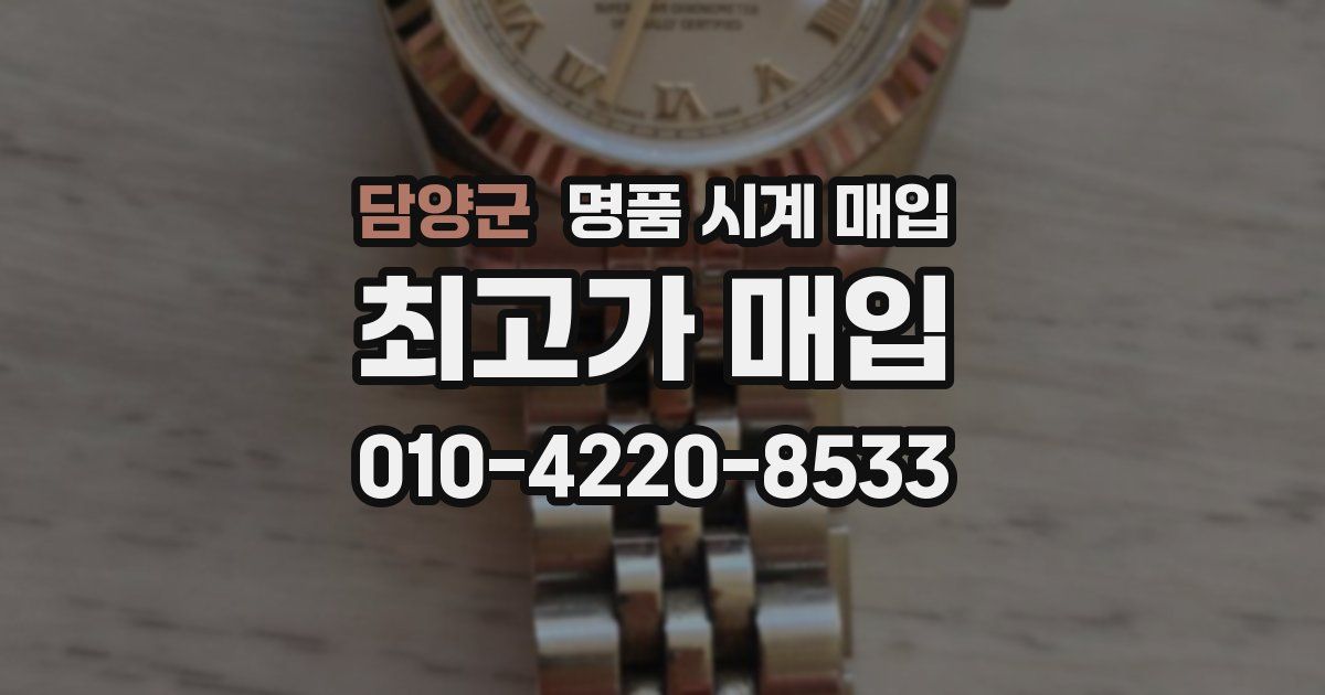 담양군 명품 시계 매입