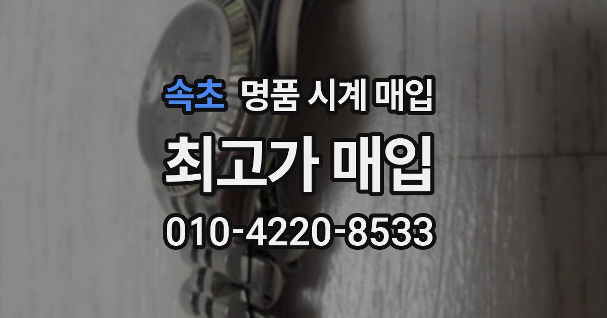 속초 명품 시계 매입